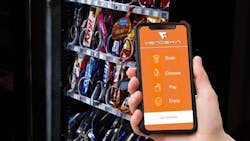 Vendekin’s smart vending platform working with a cashless payment app, shown here with a glassfront machine, creates a digital and touch-free experience. The platform also provides real-time data analytics. Vendekin’s smart vending platform working with a cashless payment app, shown here with a glassfront machine, creates a digital and touch-free experience. The platform also provides real-time data analytics.