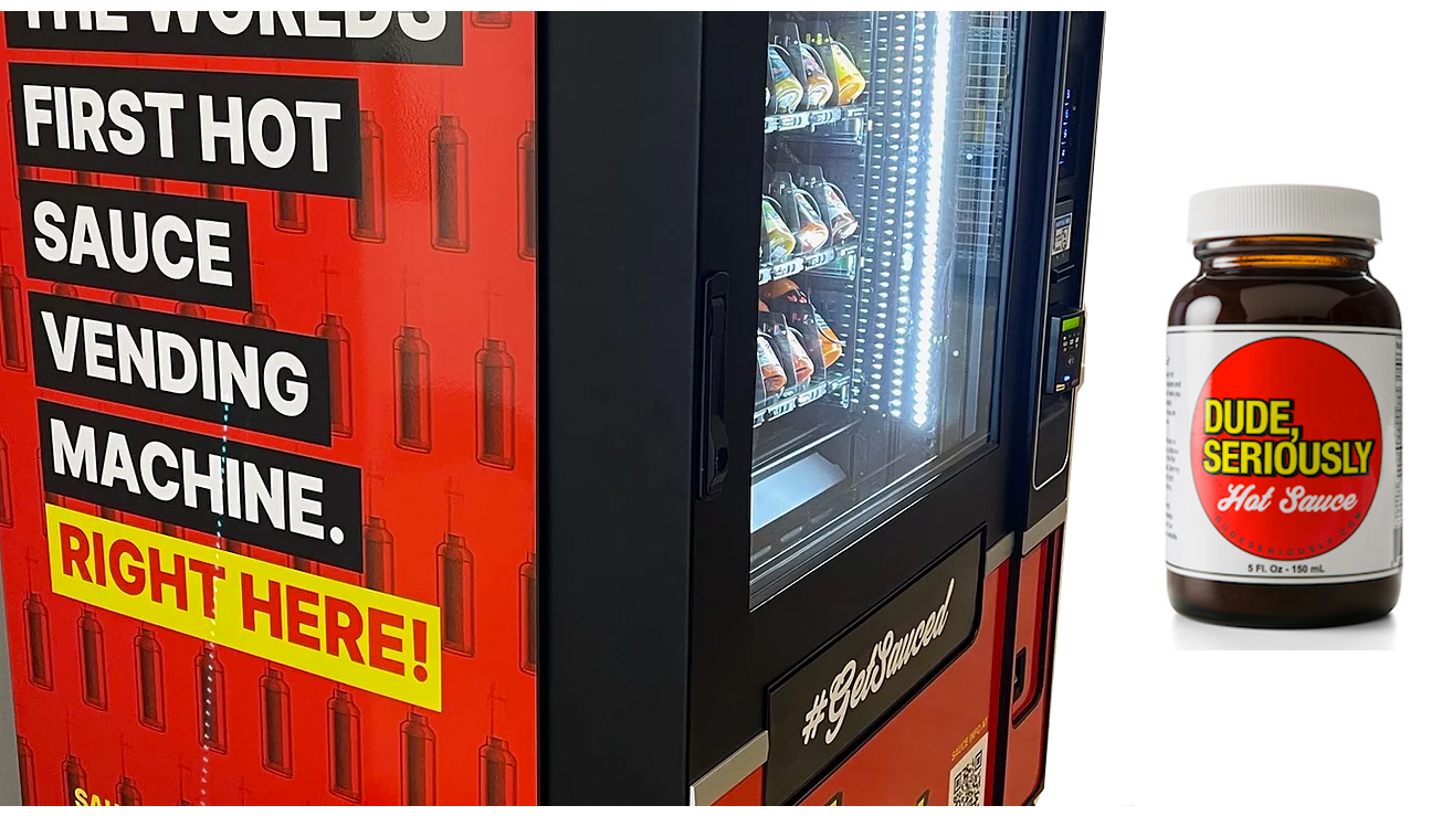 Dude, Seriously hot sauce vending machine debuts at Cincinnati's Oakley