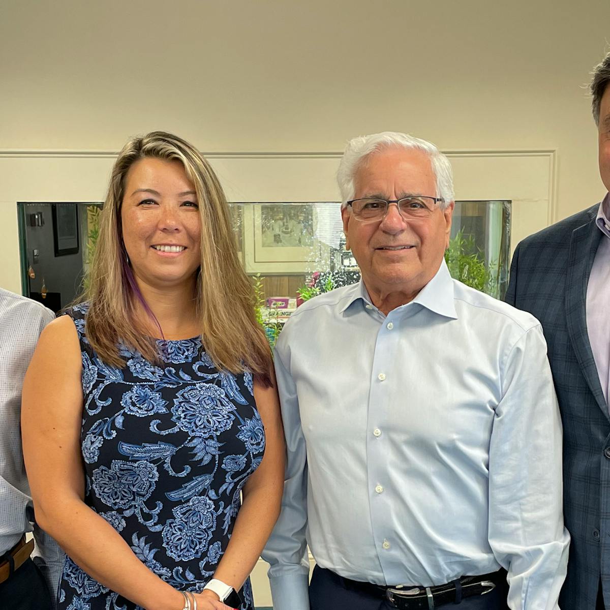 Pictured, from left, are American Food and Vending&rsquo;s COO Jim Roselando Jr., office manager Maria Foresteire, founder and president Jim Roselando Sr. and vice president Patrick Arone.
