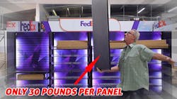 Weighing only 30 pounds, GTP’s new micro market panels are constructed of corrugated, sustainable core. Weighing only 30 pounds, GTP’s new micro market panels are constructed of corrugated, sustainable core.