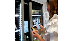 Pictured above is a Selecta vending machine equipped with contactless payment capabilities by Fiserv.