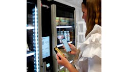 Pictured above is a Selecta vending machine equipped with contactless payment capabilities by Fiserv. Pictured above is a Selecta vending machine equipped with contactless payment capabilities by Fiserv.