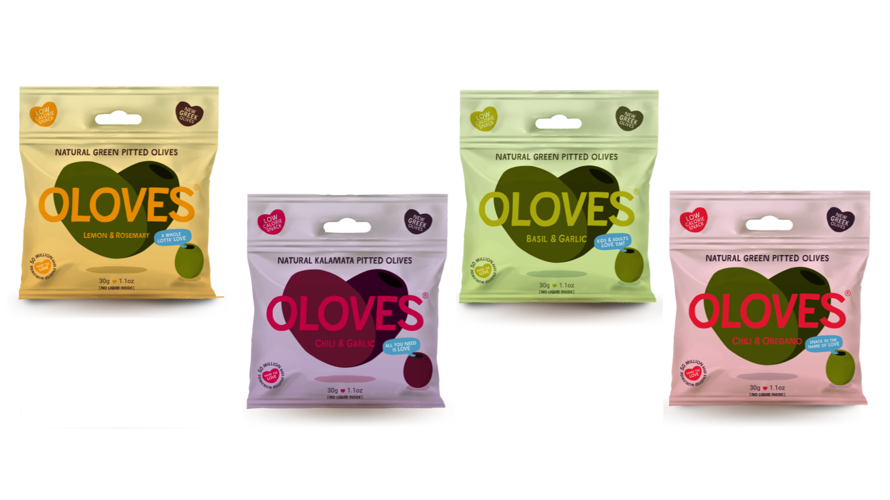 Poshi Pitted Olive Snacks 4x