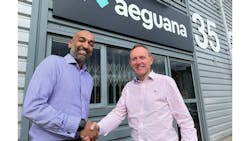 Aeguana chief executive Manish Shah (l.) and FDC portfolio director Clive Broadhutst shake on a successful year in unattended retail. Aeguana chief executive Manish Shah (l.) and FDC portfolio director Clive Broadhutst shake on a successful year in unattended retail.