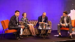 Pictured, from left, are EVA president Paolo Ghidotti, Evoca; AVA chair Gillian White, CPI; EVA executive committee member Alberto Giavoni, Brita; and EVA director general Erwin Wetzel. Pictured, from left, are EVA president Paolo Ghidotti, Evoca; AVA chair Gillian White, CPI; EVA executive committee member Alberto Giavoni, Brita; and EVA director general Erwin Wetzel.