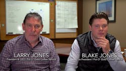 In a new video, Larry and Blake Jones tell the story of how Pot O' Gold Coffee Service survived COVID's devastating blow to OCS to become stronger than ever. In a new video, Larry and Blake Jones tell the story of how Pot O' Gold Coffee Service survived COVID's devastating blow to OCS to become stronger than ever.