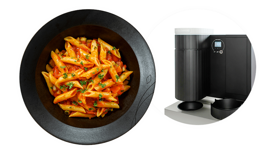 Carogusto offers a quick-steam technology and hot menus that can be prepared in under 30 seconds at the push of a button.