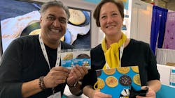 Fat Badger's vegan cookies in single-serve packs were among the many products for vending and micro markets on display at mid-December's Plant Based World Expo. Pictured here are Fat Badger's Karim and Gretchen Dossa. Fat Badger's vegan cookies in single-serve packs were among the many products for vending and micro markets on display at mid-December's Plant Based World Expo. Pictured here are Fat Badger's Karim and Gretchen Dossa.