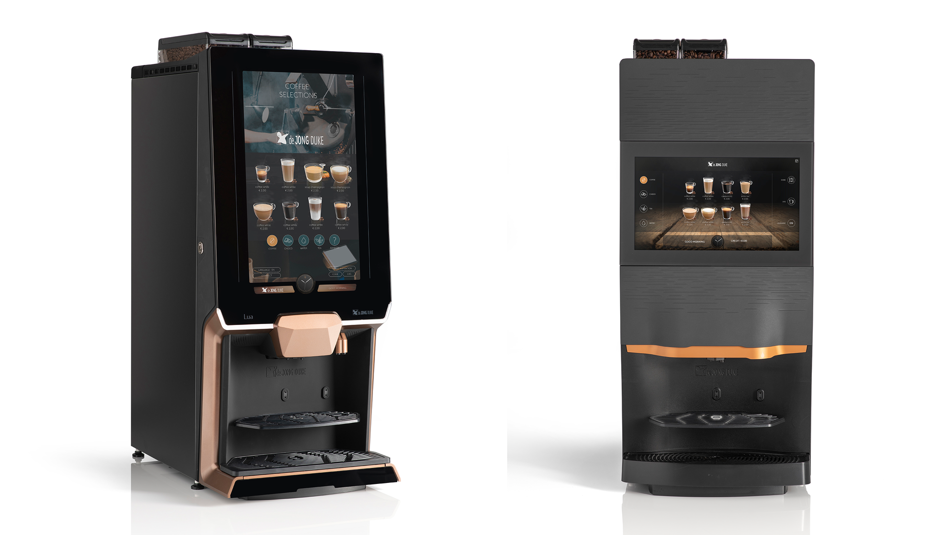 Picture here are the Lua (left) and Avy brewers from De Jong Duke.