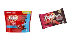 A double debut for double the delight: Kit Kat's Duos Strawberry + Dark Chocolate and THiNS Chocolate Hazelnut ship this month. A double debut for double the delight: Kit Kat's Duos Strawberry + Dark Chocolate and THiNS Chocolate Hazelnut ship this month.