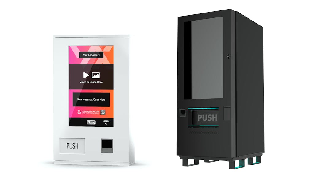 Vendx&apos;s Mini (left) and XL smart vending machines.