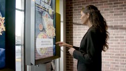 Interactive kiosk combining Samsung digital signage and AIRxTouch technology debuts at St-Hubert restaurant locations in Quebec.