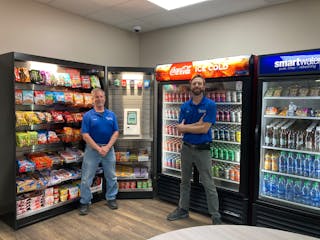 Josh and Chuck Giambra at the official opening of their first micro market in 2021. Its success has set their sights on pursuing more locations for the self-checkout stores.