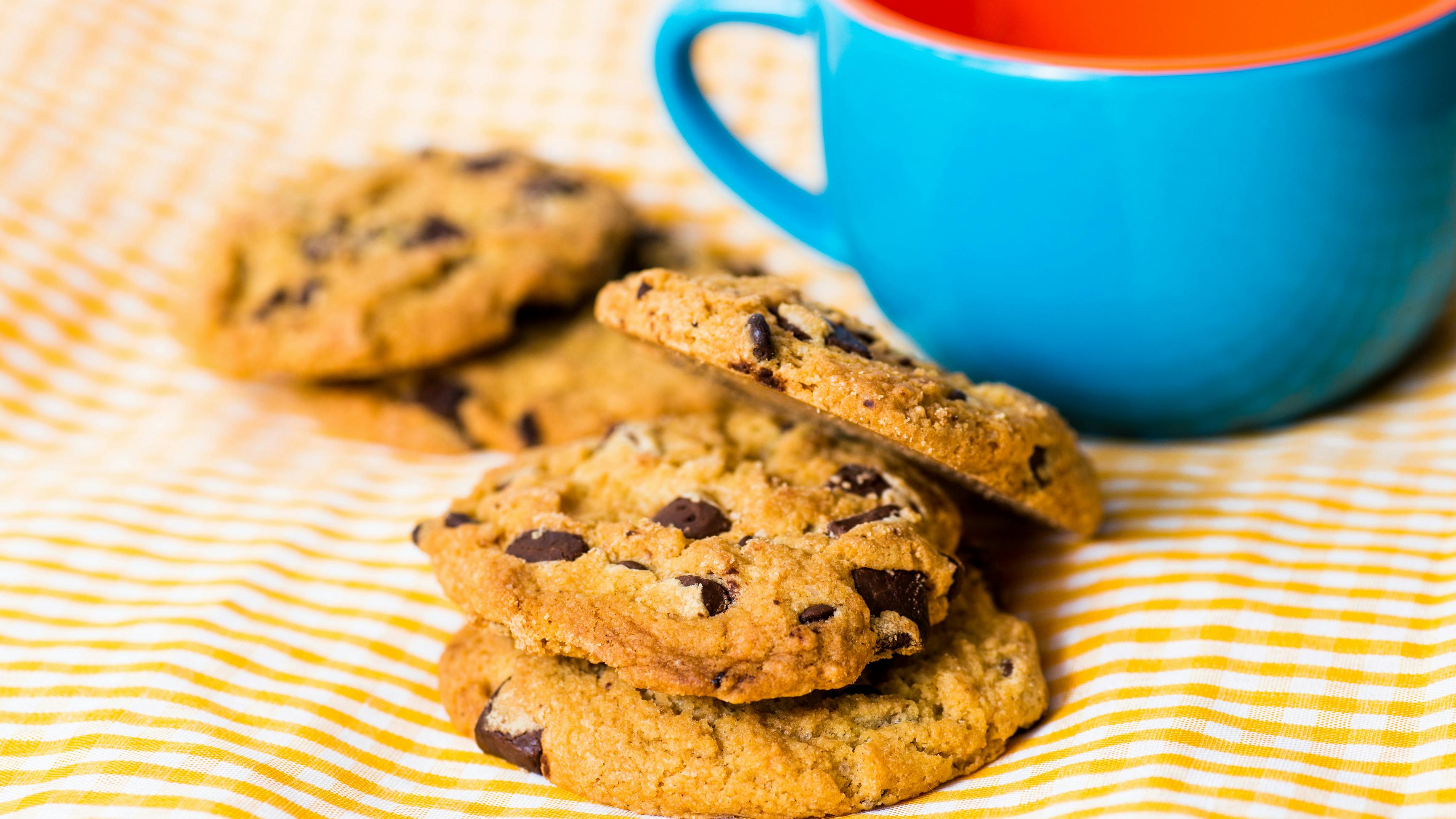 chocolate chip cookies and tea stock image Dreamstime xl_34057435