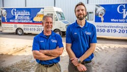 Father and son Chuck and Josh Giambra have been off to a running start in the first half of 2022 with steady growth in their Florida Panhandle vending business. Father and son Chuck and Josh Giambra have been off to a running start in the first half of 2022 with steady growth in their Florida Panhandle vending business.