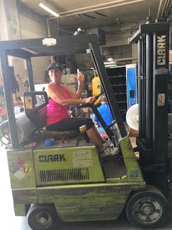 Claudia Ridenour makes sure everything is in its place in the warehouse and continually rolls up her sleeves to lead by example in upholding the highest standards across Vander Vending&rsquo;s operations.