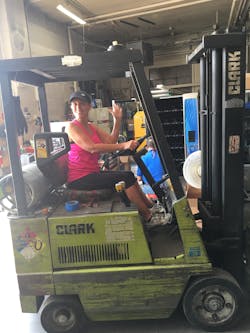 Claudia Ridenour makes sure everything is in its place in the warehouse and continually rolls up her sleeves to lead by example in upholding the highest standards across Vander Vending&rsquo;s operations.