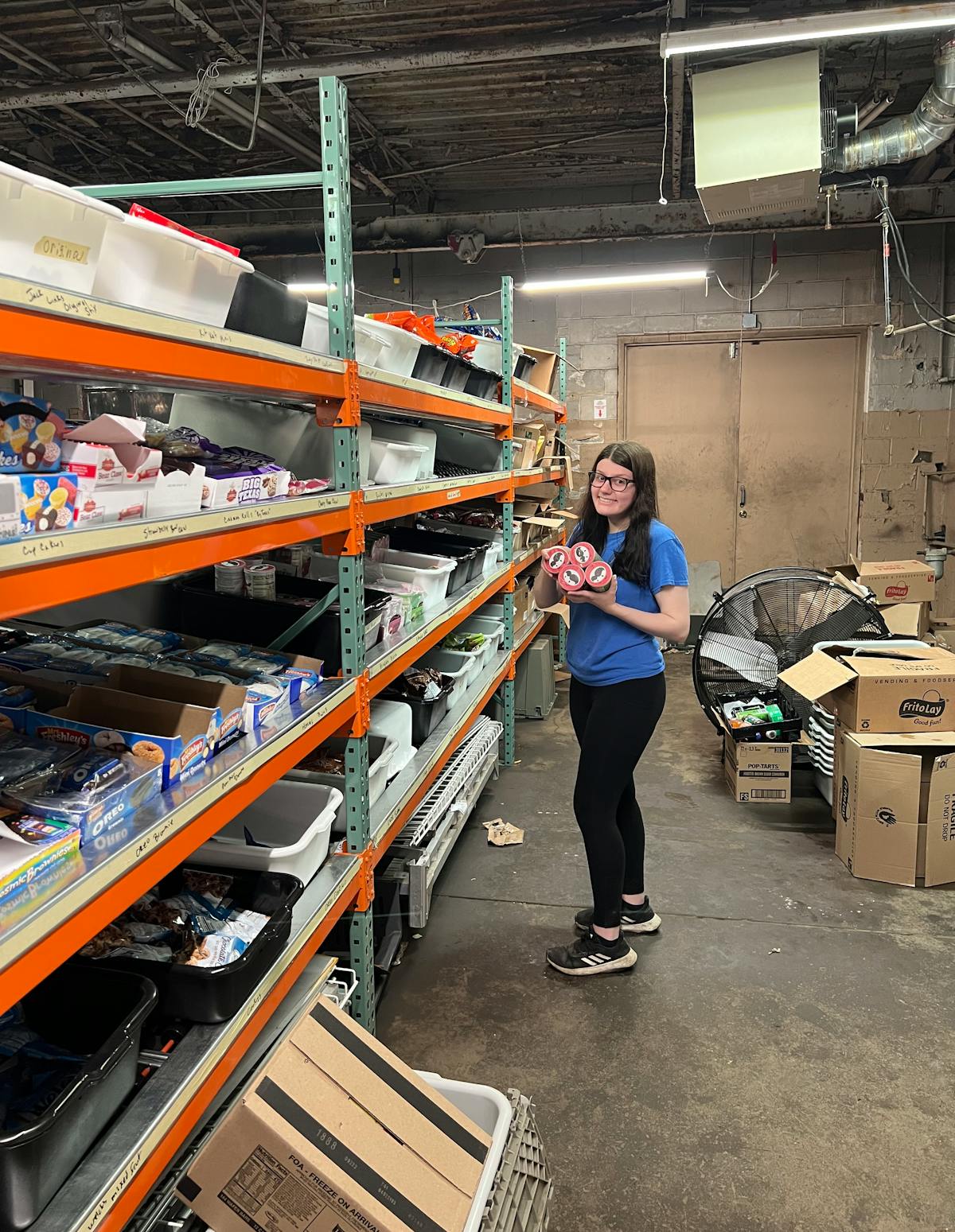 Emily Sanders picks product for her route and will soon have the added advantage of LightSpeed Automation&rsquo;s pick-to-light system.