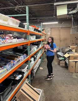 Emily Sanders picks product for her route and will soon have the added advantage of LightSpeed Automation&rsquo;s pick-to-light system.