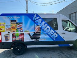 Vender Vending recently updated its 50-truck fleet with seven new Transits for its routes and Ford Fusions for its managers, with bold new graphics promoting its brand and services.