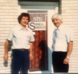 Tom Nesser with his father Tom Sr. circa 1980 at the first Sirness Services business site. Tom Nesser with his father Tom Sr. circa 1980 at the first Sirness Services business site.