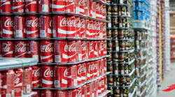 Coca Cola Cans Stacked High