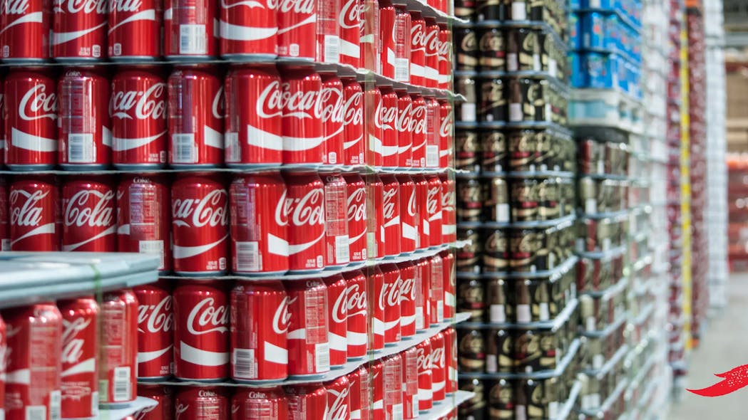 Coca Cola Cans Stacked High