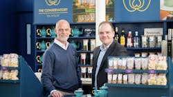 (At left) Daniel Clark, Aramark, and (at right) Liam Bartlett, Senior Operations Director at Warwick Castle at the launch of Aramark’s services at Warwick Castle. (At left) Daniel Clark, Aramark, and (at right) Liam Bartlett, Senior Operations Director at Warwick Castle at the launch of Aramark’s services at Warwick Castle.