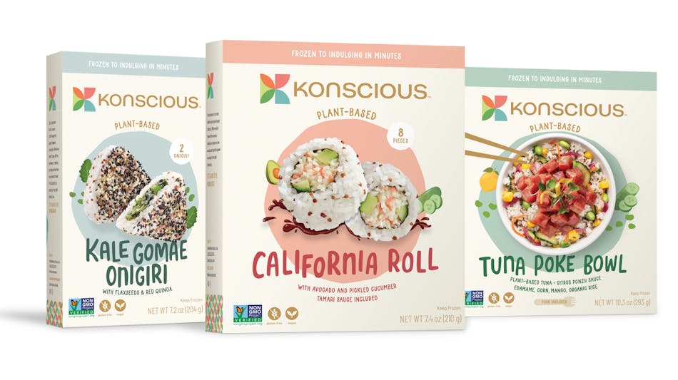 Konscious Foods Plant-Based Sushi Rolls, Onigiri, and Poke Bowls