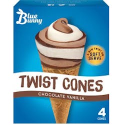 Bluebunny Twist Cones Chocolate Vanilla Bluebunny Twist Cones Chocolate Vanilla