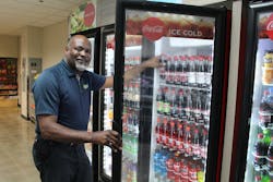 Ric Crowder servicing a market. Ric Crowder servicing a market.