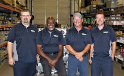 Rocky Tomlin, Ric Crowder, Bob Williams and Cliff Woodward have all been with Moran Refreshments for over a decade.