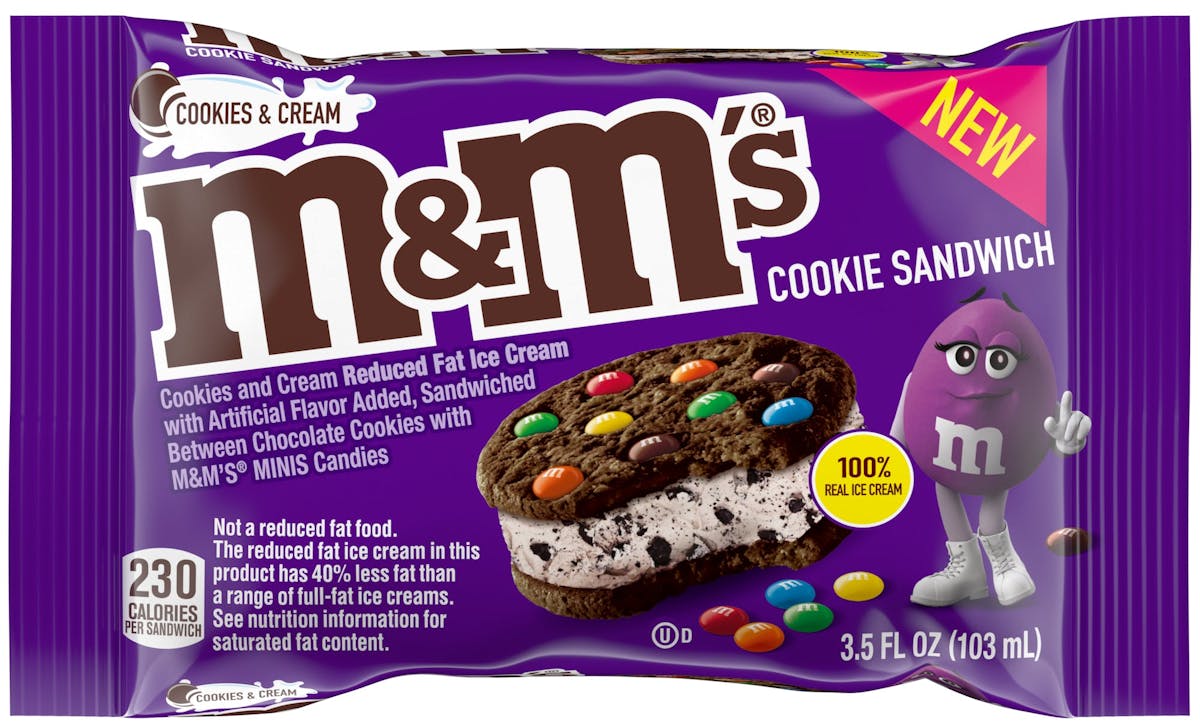 MARS Ice Cream M&amp;M&rsquo;s Cookies &amp; Creme Sandwich