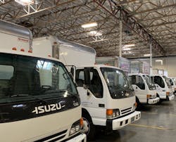 The fleet is ready to roll. First Class Vending values having full-time auto mechanics on the payroll. It is more cost-efficient and keeps the trucks rolling faster.