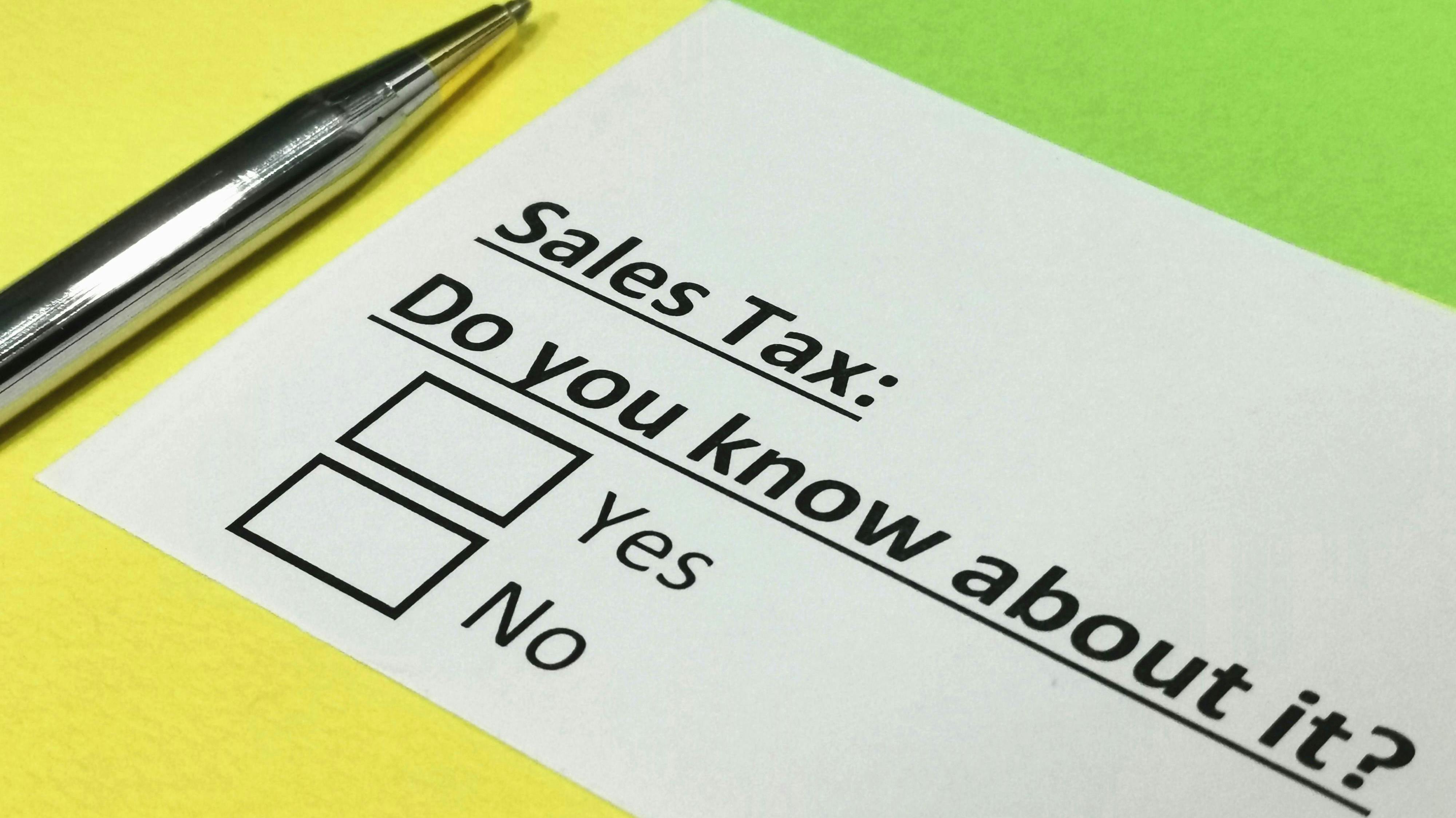 Sales Tax, Do you know about it survey dreamstime_xxl_218182359
