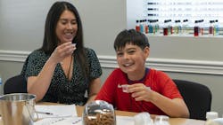 Joey DiRocco and his mother, Francesca Navarro, sample Sparklytes. Joey DiRocco and his mother, Francesca Navarro, sample Sparklytes.