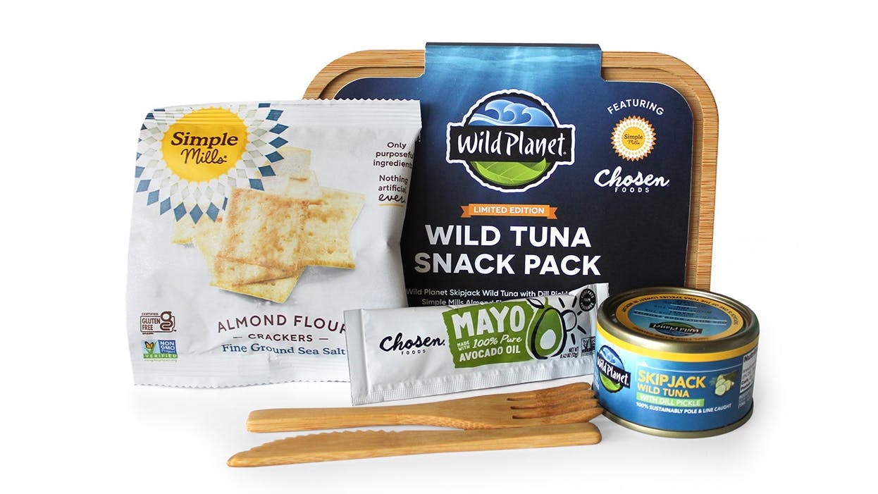 Wild Planet launches Wild Tuna Snack Pack in collaboration with Simple Mills & Chosen Foods