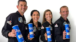 The crew of Polaris Dawn will have minis Cool Ranch Zero Gravity flavored tortilla chips when their mission launches on August 26. Shown from left: Jared Isaacman, mission commander; Sarah Gillis, mission specialist; and Anna Menon, mission specialist and medical doctor; Scott Poteet, mission pilot