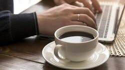 man working laptop coffee man working laptop coffee