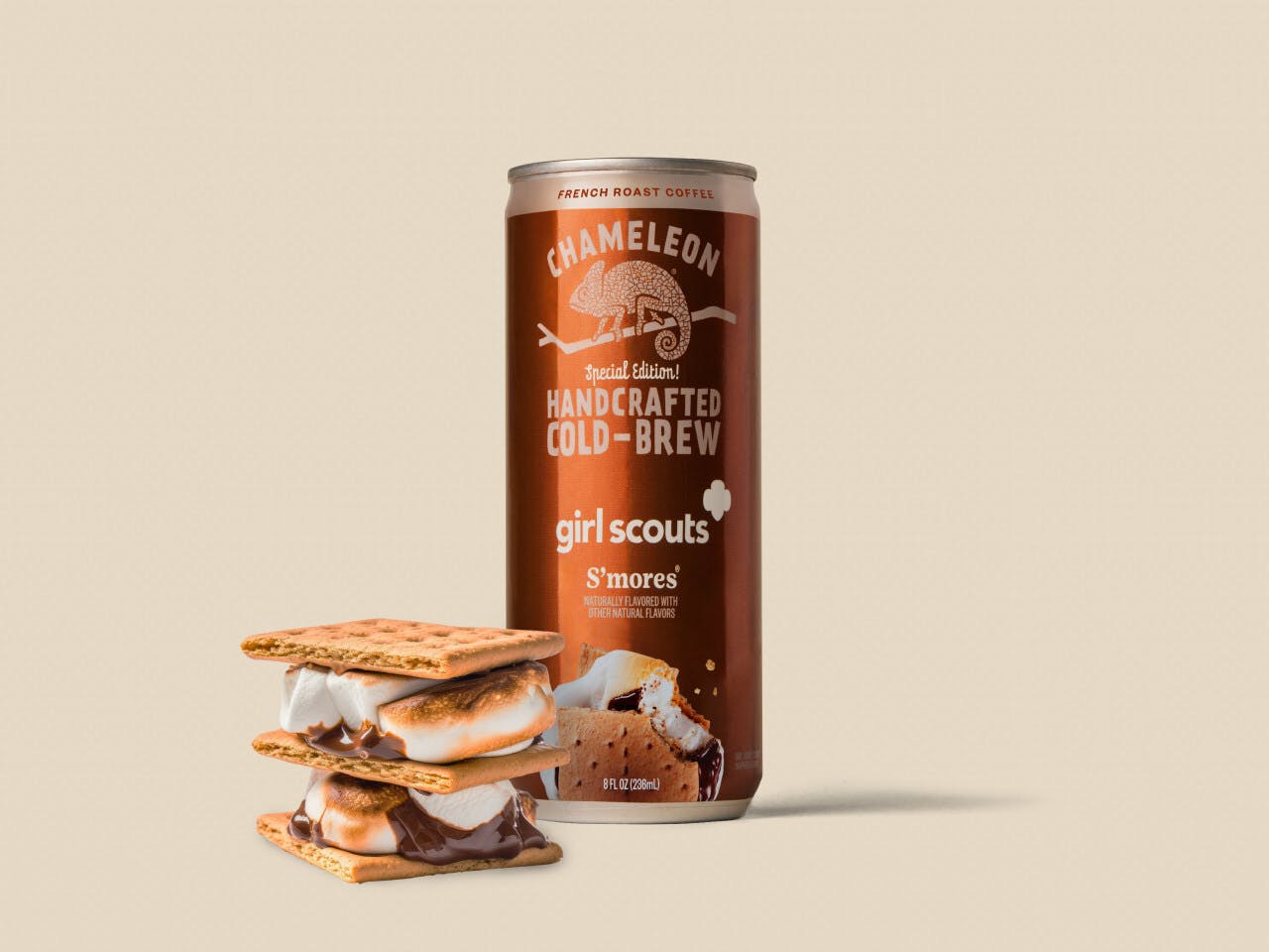 Chameleon Girl Scout S'mores Cold-Brew Latte