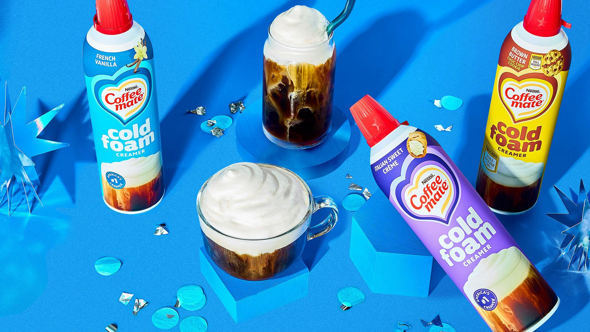 Add a finishing touch with cold foam creamer from Coffee Mate.