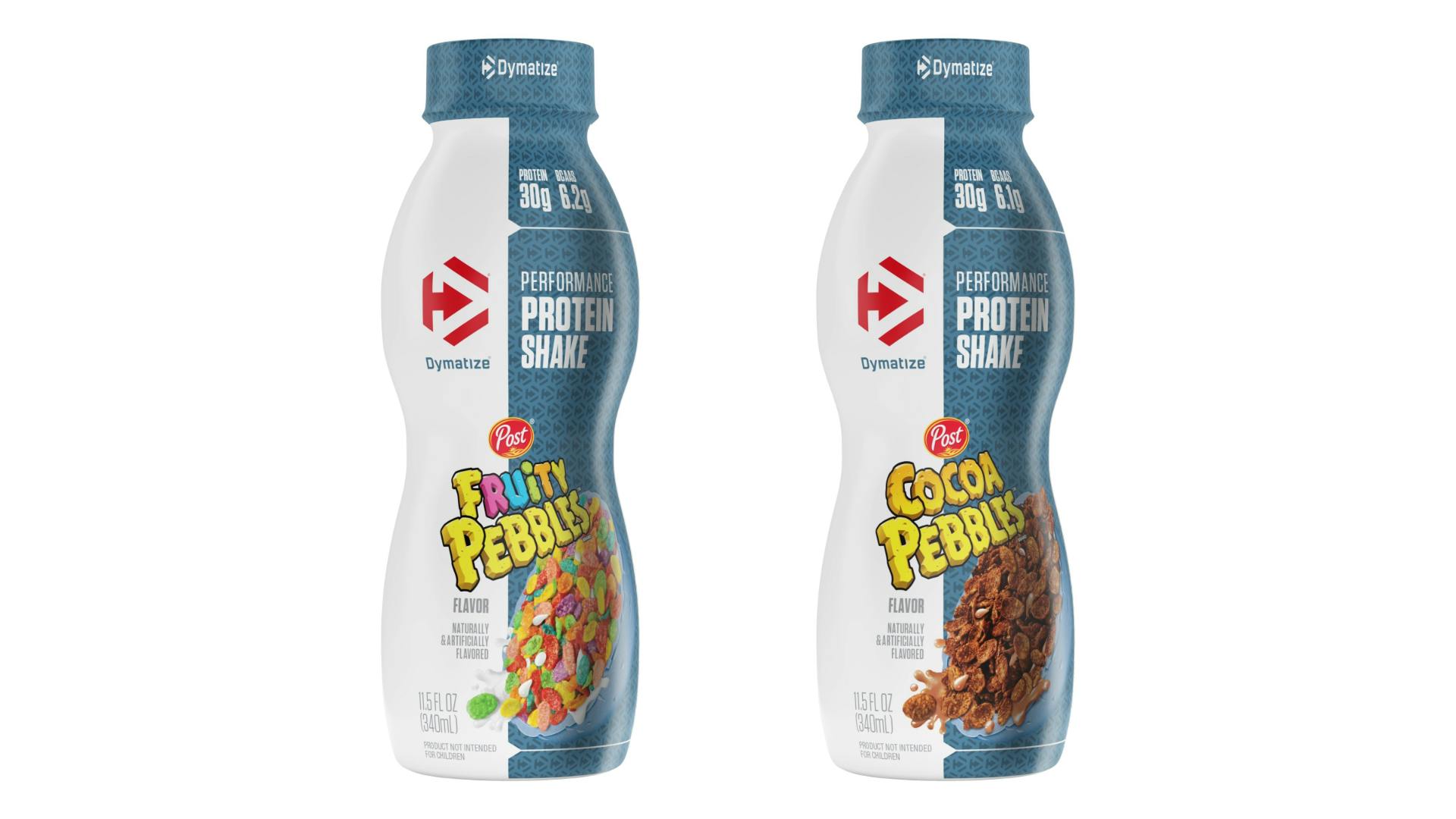 Dymatize ready-to-drink protein shakes in Pebbles cereal flavors