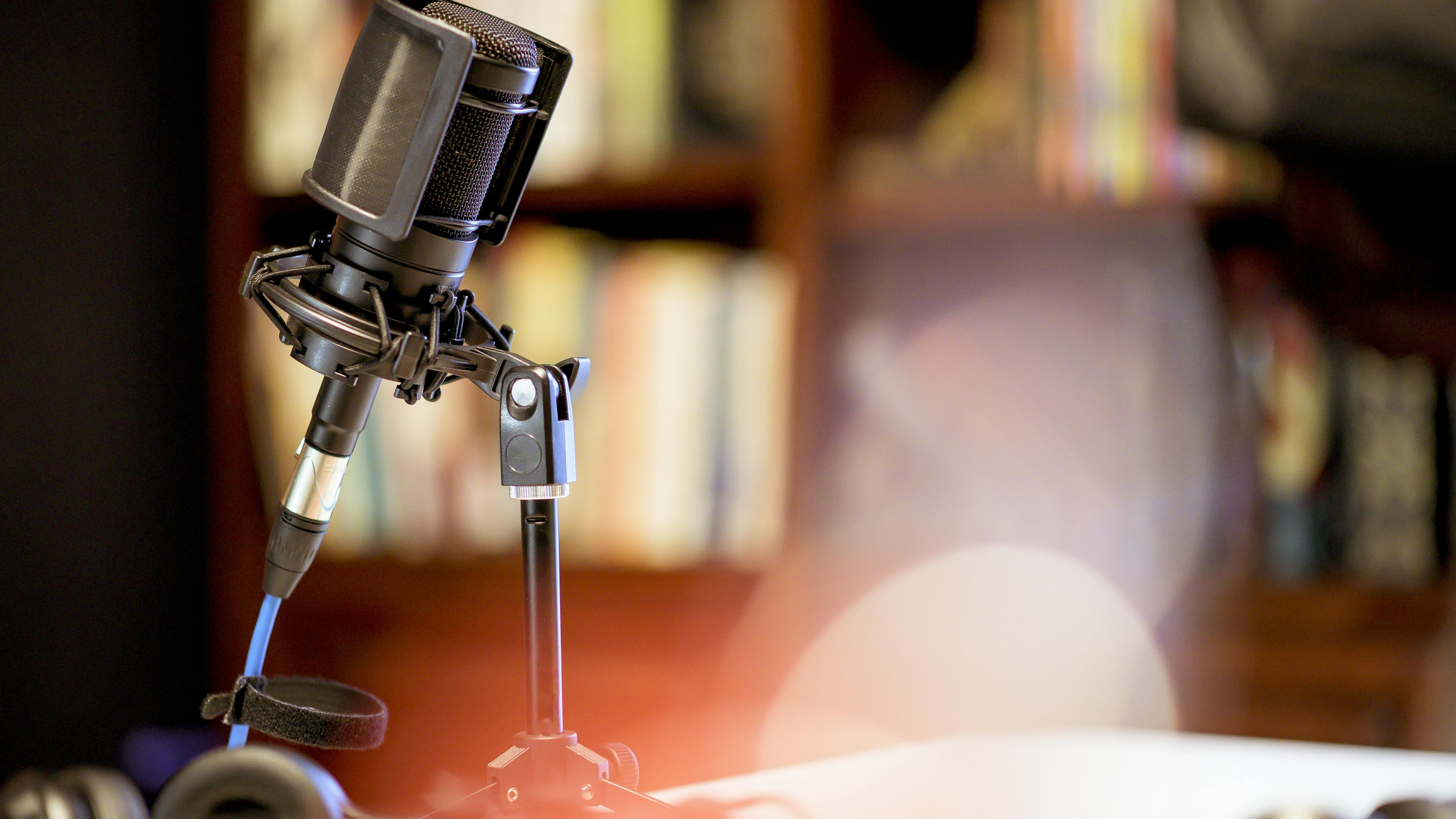 podcast stock image blurry background