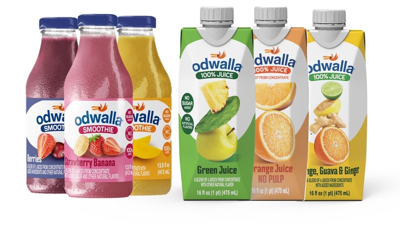Grupo Jumex Odwalla juice and smoothie bottles