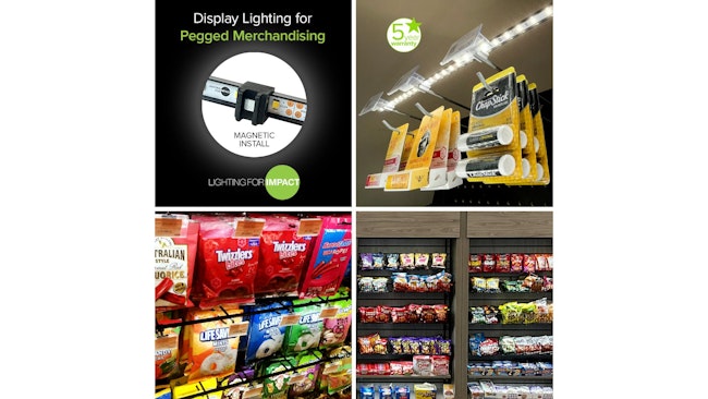 Lighting for Impact&rsquo;s Magnetic Install Display Lighting for Pegged Merchandising