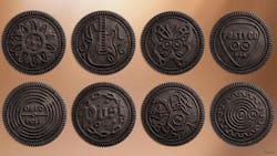 Some of the embossments handpicked by the Post Malone for his Oreo LTO are shown. Some of the embossments handpicked by the Post Malone for his Oreo LTO are shown.