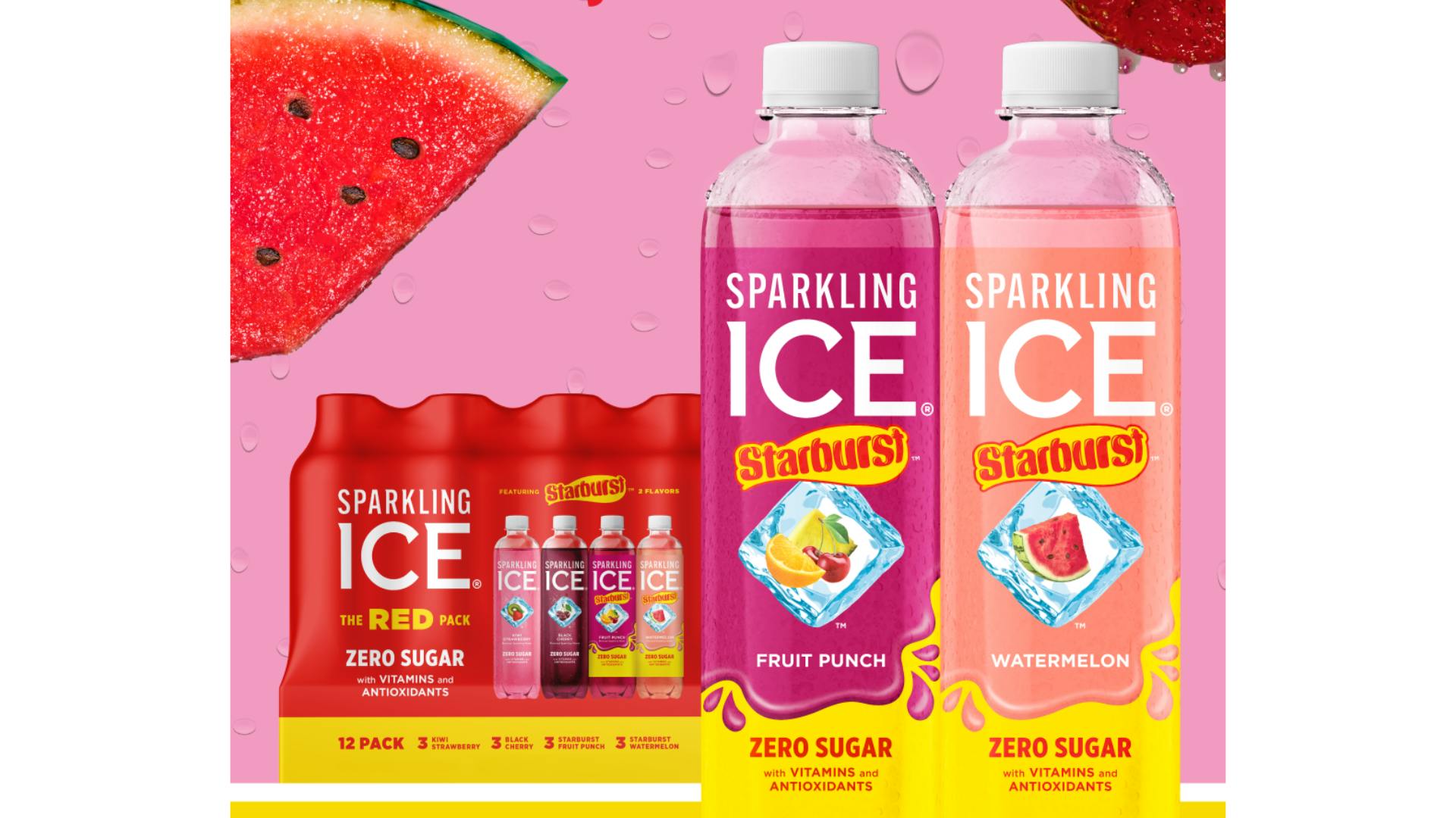 Sparkling Ice debuts Starburst Watermelon and Fruit Punch flavors
