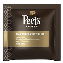 Peet’s single-cup coffee in a BPI-certified paper pod is available to the OCS space in two of the brand’s most popular blends: Major Dickason and Café Domingo. Peet’s single-cup coffee in a BPI-certified paper pod is available to the OCS space in two of the brand’s most popular blends: Major Dickason and Café Domingo.
