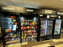 In Global Vending Service’s micro markets, a payment kiosk can accept credit cards, mobile wallets and the Koin Pay app. The company currently has 35 micro markets. In Global Vending Service’s micro markets, a payment kiosk can accept credit cards, mobile wallets and the Koin Pay app. The company currently has 35 micro markets.