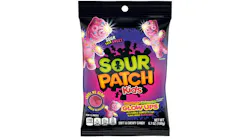 Sour Patch Kids gummy candy glows under a blacklight Sour Patch Kids gummy candy glows under a blacklight